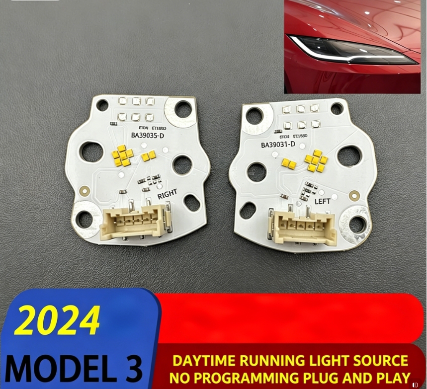 Brand New White Light Source Daytime Running Lamp for 2024-2025 Tesla Model 3